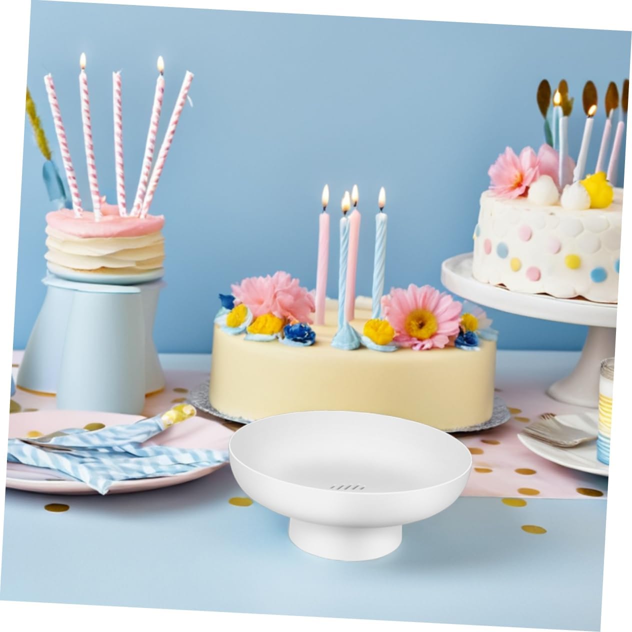 STOBAZA 2pcs Pedestal Bowls Footed Fruit Bowl Decorative Round Bowl Holder Tray Key Dish For Entryway Table Hallways Kitchen Counter