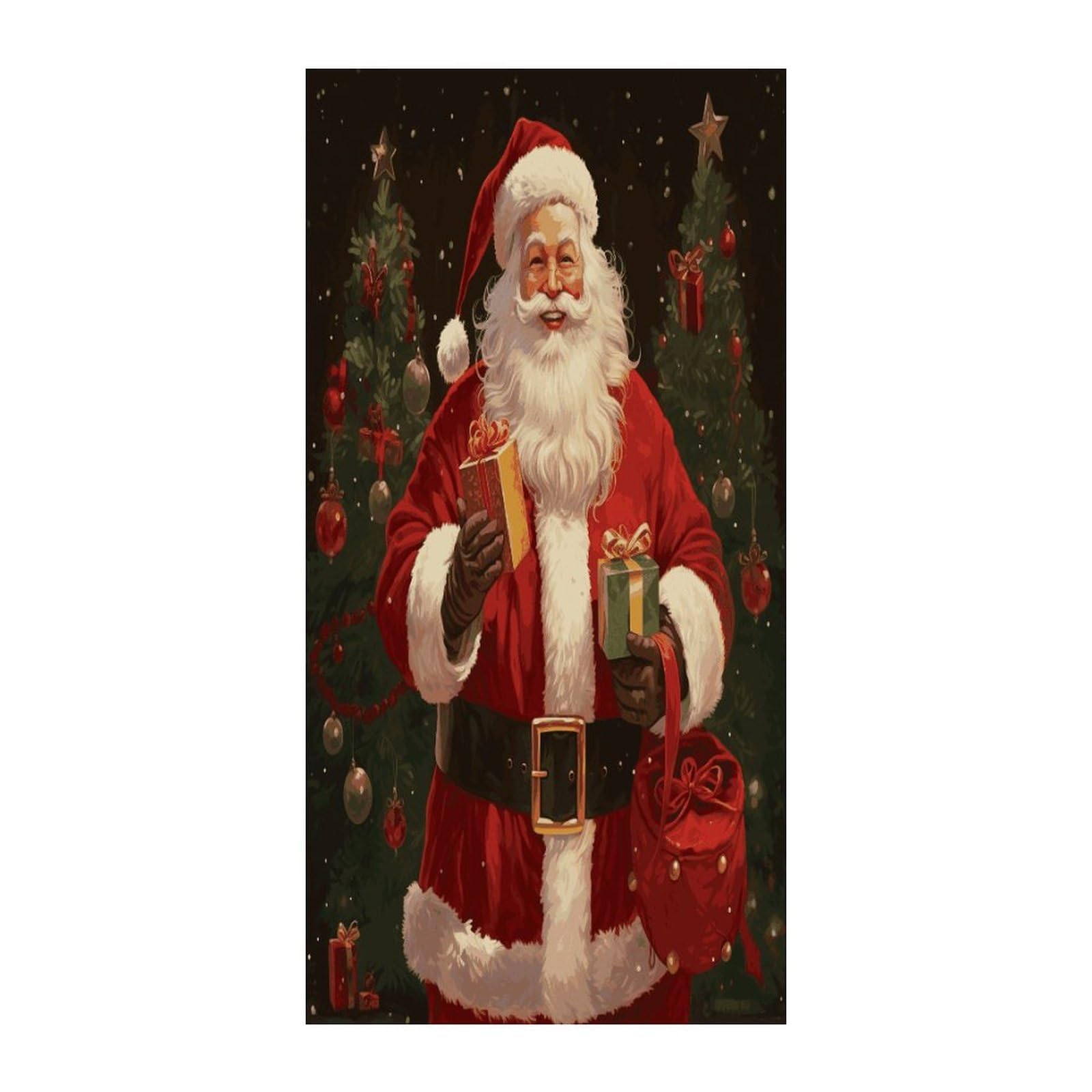 Khauerbc Style Santa Claus Blackout Curtains For Light Filtering Doorway Curtains .Room Divider Curtain As Sliding Door/Closet/Patio。French Door Curtain 70 * 35.4 Inch For Home Decors.