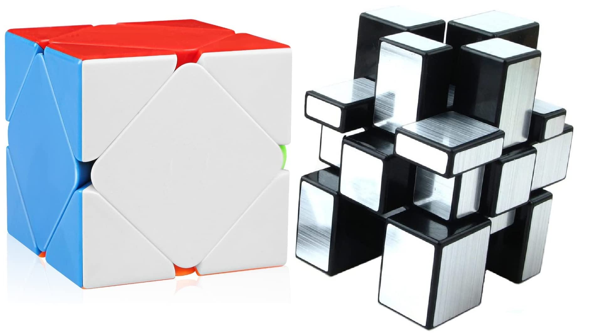 Authfort 3x3x3 Silver Sticker Magic Cube & Skewb Stickerless Magic Cube Puzzle Toys for Kids Combo Pack of 2 (2 Pieces) (B09JSR7NK1) Amazon Price History, Amazon Price Tracker