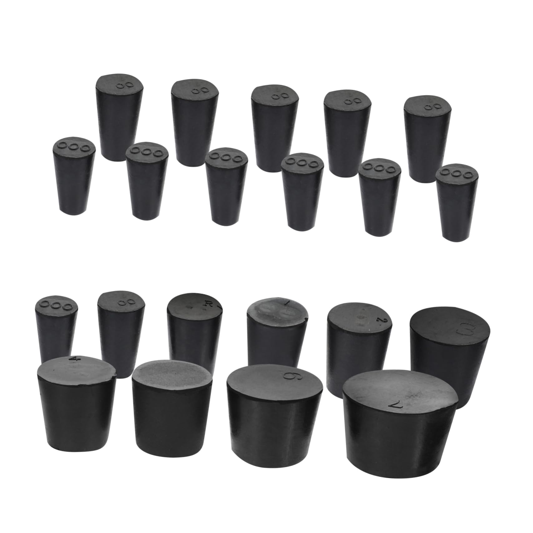 PRETYZOOM Tapón De Goma De Enchufe De Laboratorio Tapones De Tapón Piezas De Repuesto De Laboratorios Tapones De Goma Sello De Seguridad Tapón Cónico Caucho Negro 27 Piezas X 4