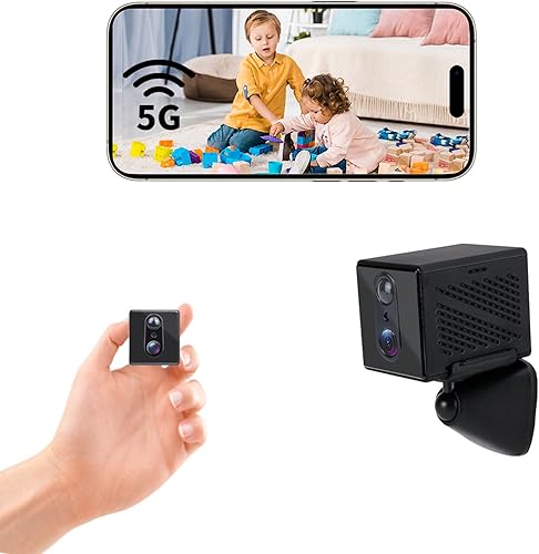 Mini cámara espía con WiFi 4K Cámara de niñera inalámbrica oculta para seguridad del hogar en interiores, visión nocturna, detección humana AI,