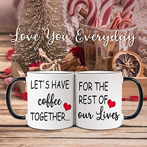 Fatbaby Lets Have Coffee Together For The Rest Of Our Lives Coffee Mug Set,Engagement Gifts For Couples,Mr And Mrs Wedding Gift For Couple,Bridal Shower Engaged Bride And Groom Couples Mugs #TOP1