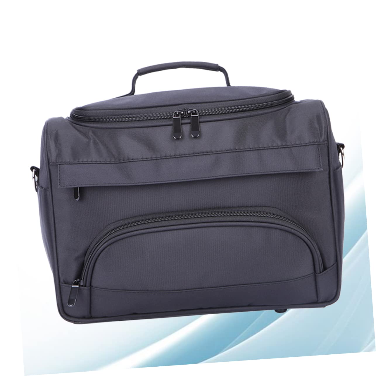Healvian Paquet Organisateur Pratique pour Outils de Coiffure de Rangement Bandoulière en Tissu Noir et Design Multi-Compartiments pour Matériel de Salon de Coiffure Professionnel