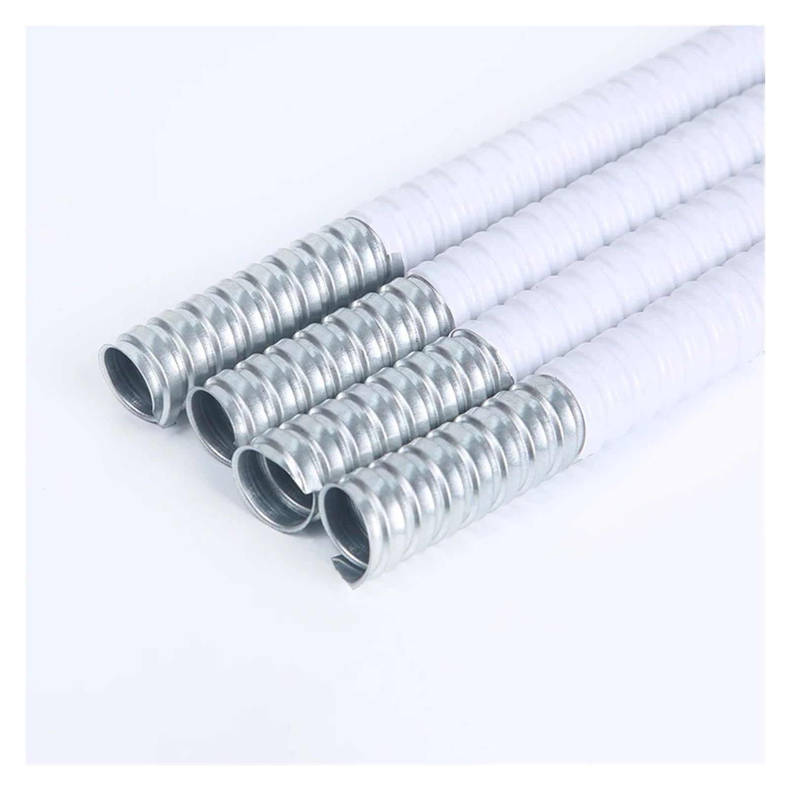 Diametro interno 8/10/12/16/20/25/32mm Tubo corrugato in acciaio zincato rivestito in plastica bianca Tubo flessibile for cavi di linea Protegge il tubo flessibile(Inner Diameter 16mm)