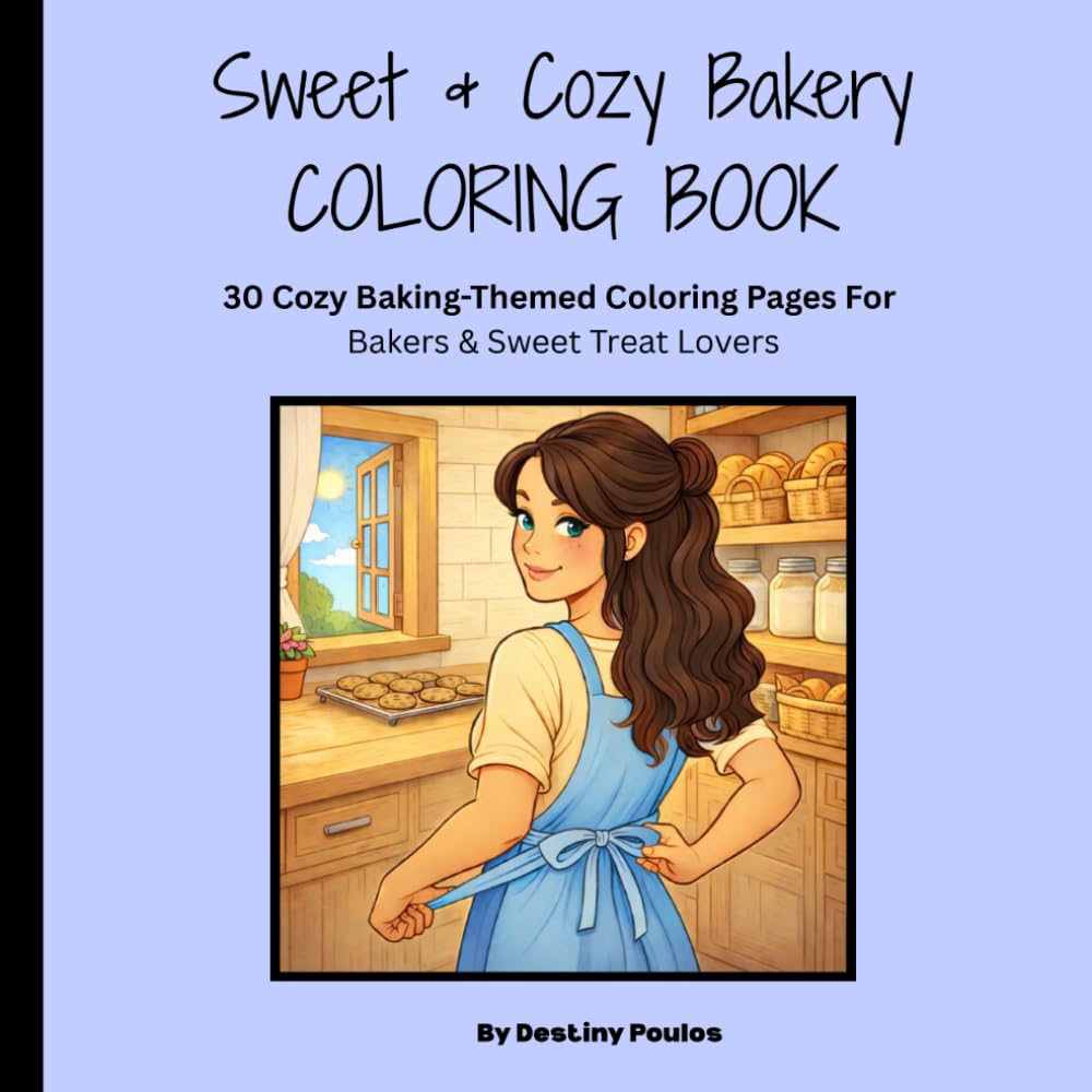 Sweet & Cozy Bakery Coloring Book: 30 Cozy Baking-Themed Coloring Pages For Bakers & Sweet Treat Lovers