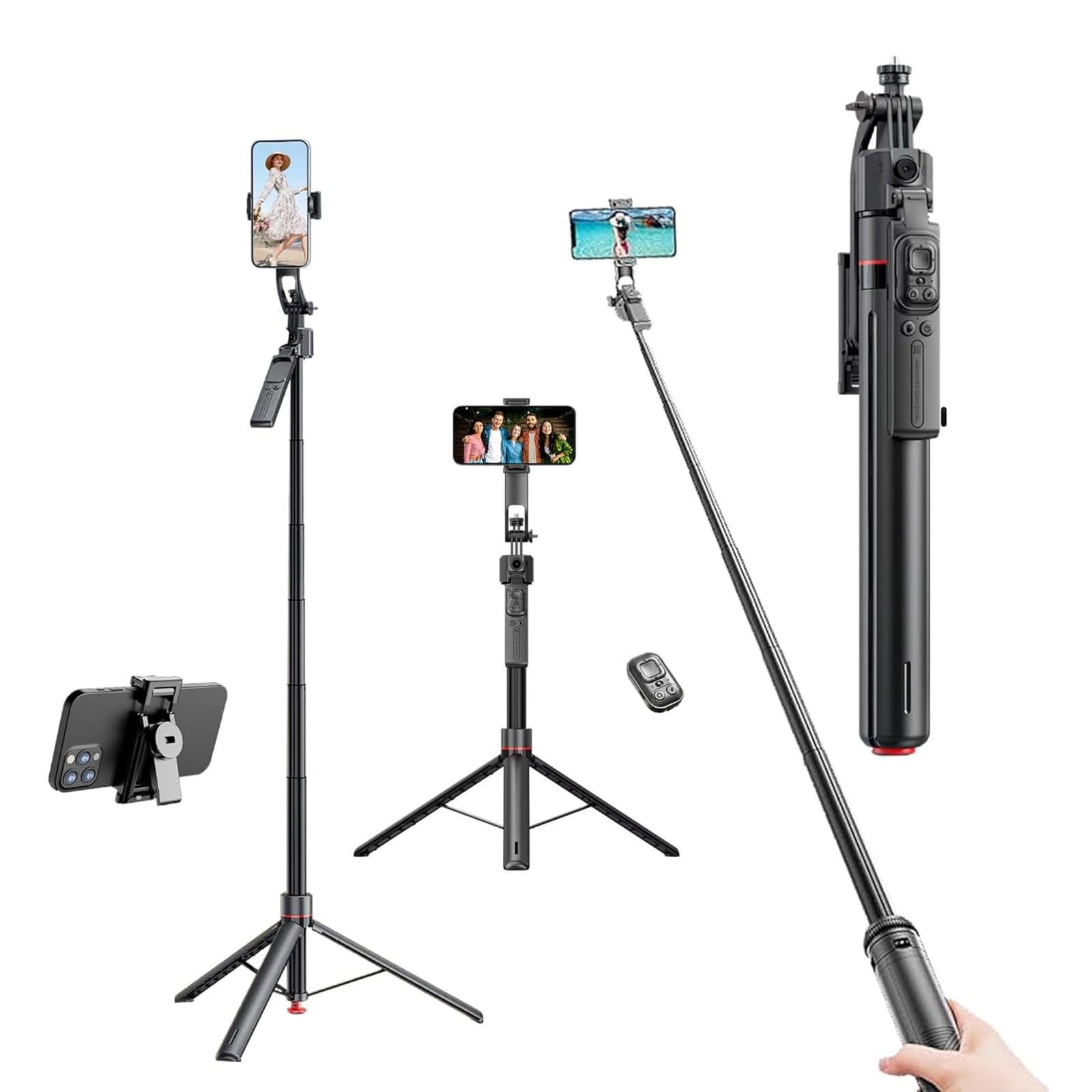 Kratos K28 Premium Advanced AI Powered 70 Inch Auto Pop Up Aluminium Tripod with Smart Sensor,Auto Face Tracking,360° Rotating Stand for Professional Suitable for Mobile & Camera Vlogging