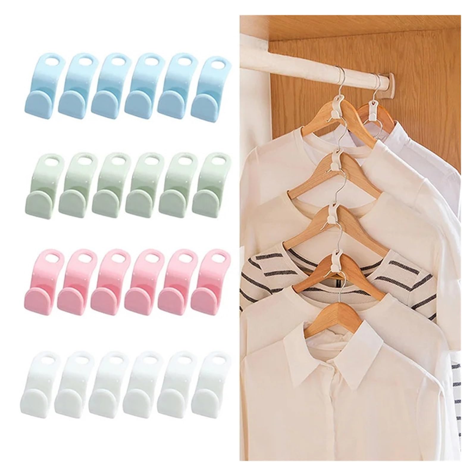 Hangers for Clothes Space Savers 200 Pcs Clothes Hanger Extender Hooks - Space-Saving Connectors For Closet Organization Needs(Blue)