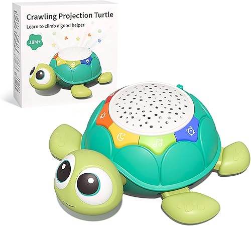 Baby Sleeping toys 6-12 Months, Musical Turtle Crawling Baby Toys, Toys with Light & Sound, Projection toys, Infant Toys 0-3 3-6 6-18 Months Newborn Toys Birthday Toys for 1 2 Year Old Boy Girl