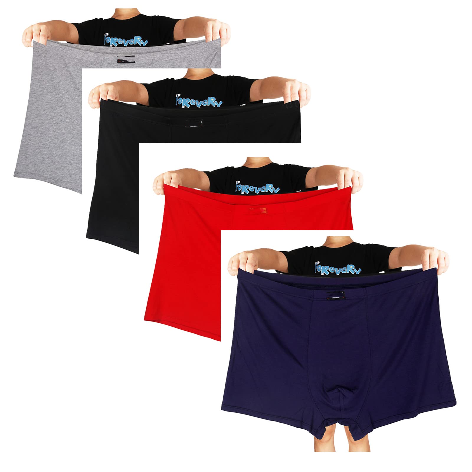 Mutande Uomo 4Pcs / Lot Boxer Biancheria Intima Maschile Plus Big Size 2XL- 13Xl