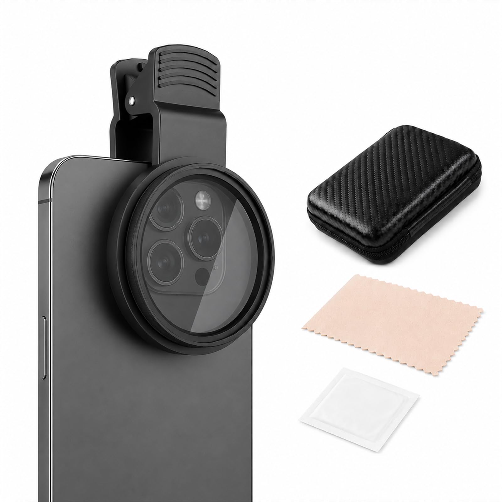 5 Pcs Mobile CPL Filter Lens Kit, Clip-On Phone Camera Filter | Easy to attach, clean and carry for creators, students, Helps reduce reflections from glass, water and shiny surfaces.-image-39