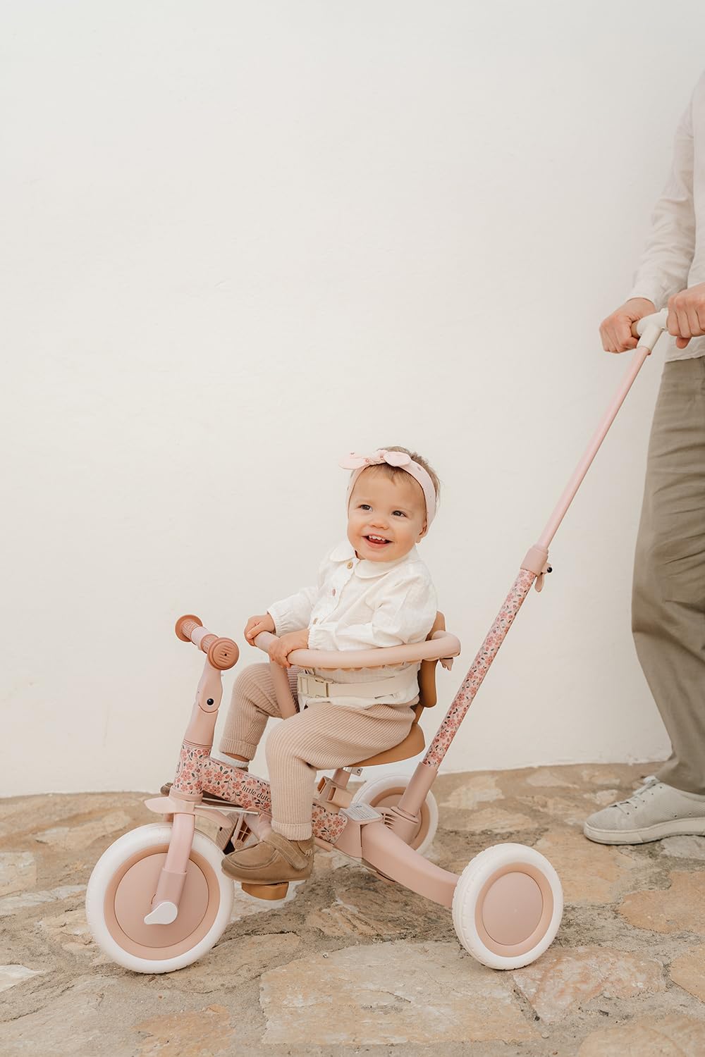 Little Dutch 4-in-1 Dreirad mit Schubstange Laufrad - Fairy Floral rosa