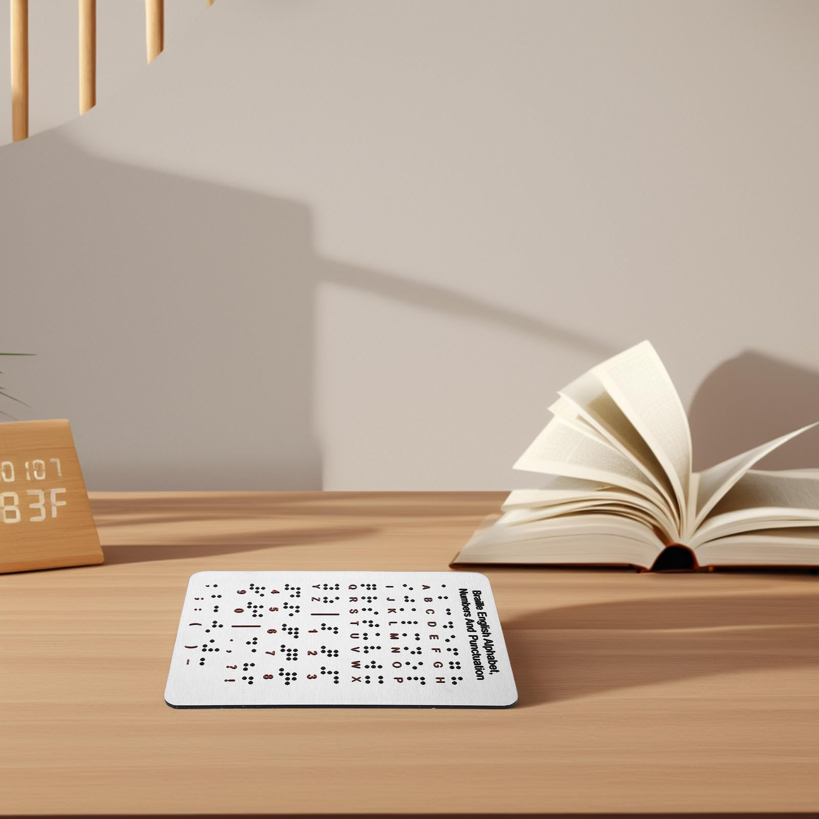Tablero de Práctica de Braille y Números de Acero Inoxidable con Puntos en Relieve Diseño para Principiantes para Niños Ciegos Adecuado para Educación en Aula