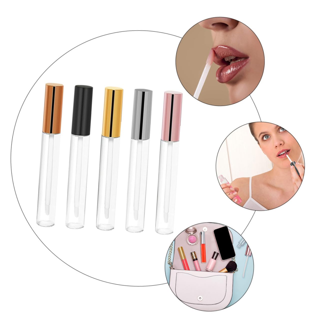 Tubo per Gloss Labbra Ricaricabile 10ml in Abs, 30 Pezzi | Viaggio e Fai da Te, Leggero e Facile da Usare, Formato Multiplo per Organizzazione Quotidiana