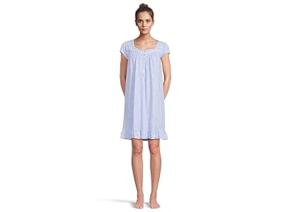 Eileen West Short Cotton Knit cap Sleeve Gown Women