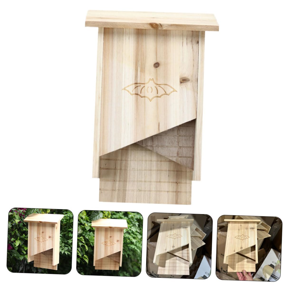 Outdoor Fledermaushaus Aus Wetterbeständiger Bat Shelter Für Garten Und Hinterhof Praktisches Nistkasten-Design Einfach Zu Transportieren Bedienen Für Tierliebhaber