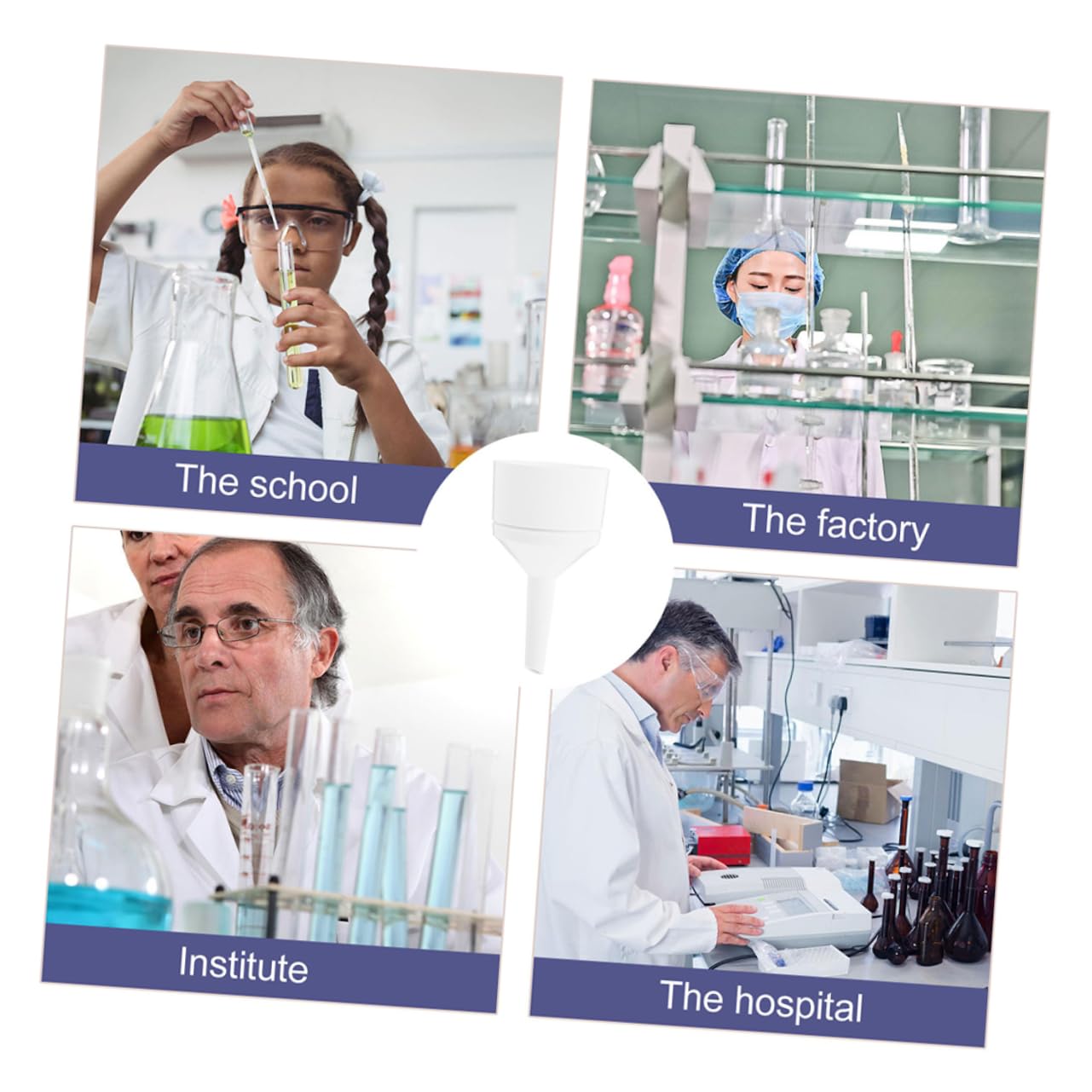 OUNONA 2pcs Cooking Strainer Plastic White Oil Strainer Lab Bottle Filling Funnels Buchner Filter