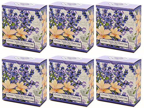Value Pack, Lavender Vanilla Shea Butter Round Bar Soap…Scent: Lavender, Mimosa, Balsamic, Vanilla, Musk, Sandlewood (6 pack...Buy 5 bars ..Get 1 FREE)