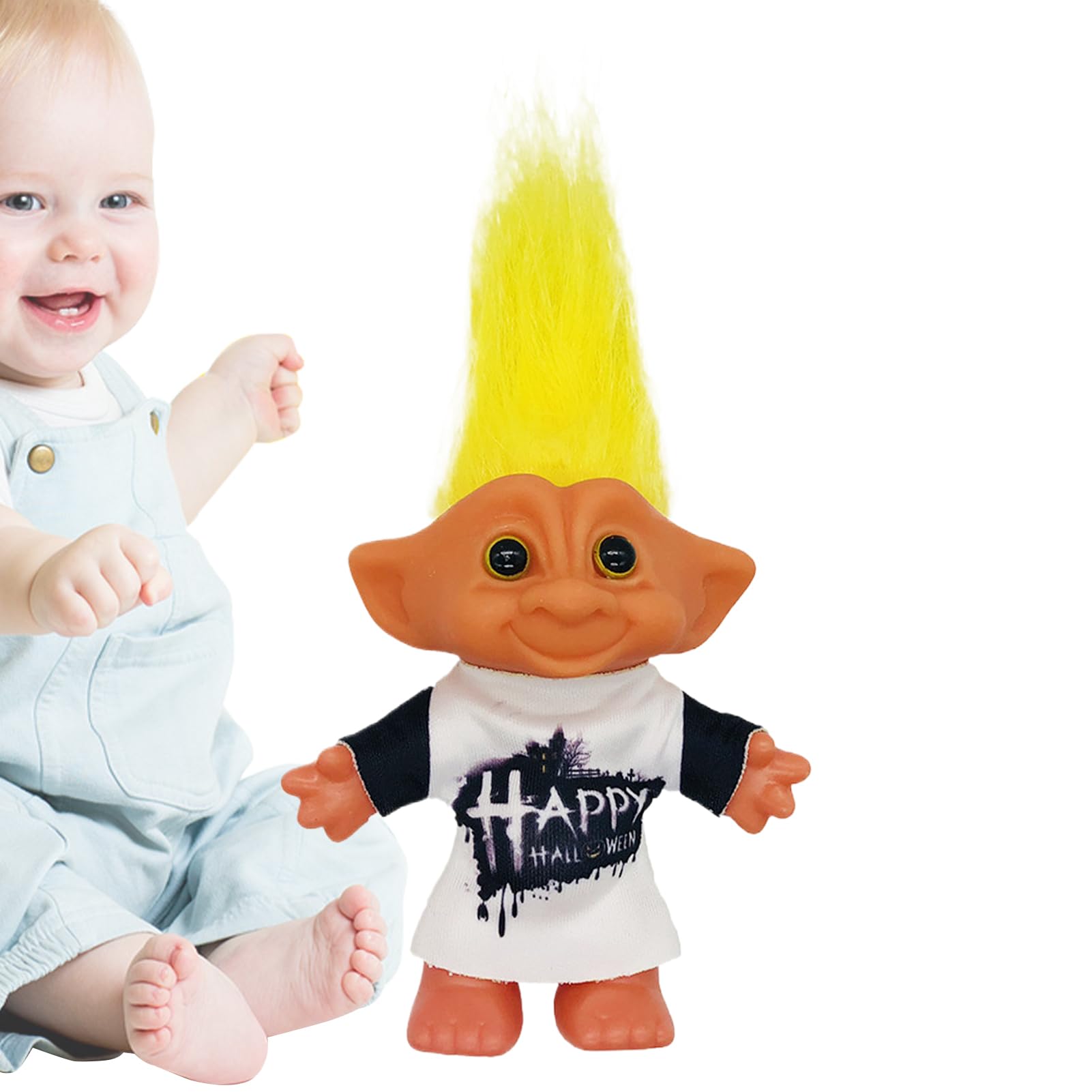Small Troll Dolls,Cute Christmas Action Figures - Adorable Shelf Figurines, Collectible Desk Ornament, Holiday Decoration for Living Room Bedroom Bookshelf