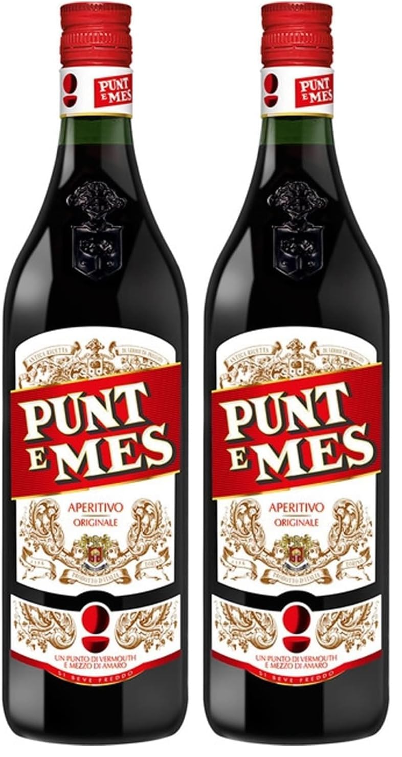 Fernet Punt E Mes Vermouth 16% (1 x 0,75l) | Süßlicher Wermut veredelt mit Bitterlikör | Der Aperitif-Klassiker Italiens (Packung mit 2)