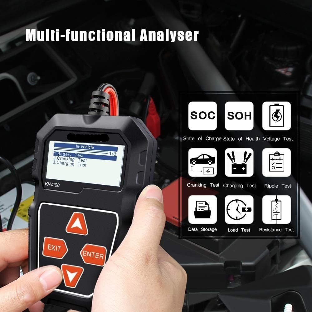 Probador de batería de Coche de 12 V, 100 a 2000 CCA, comprobador de Circuito de Carga y Arranque, analizador de batería de 12 Volt, herienta BM550
