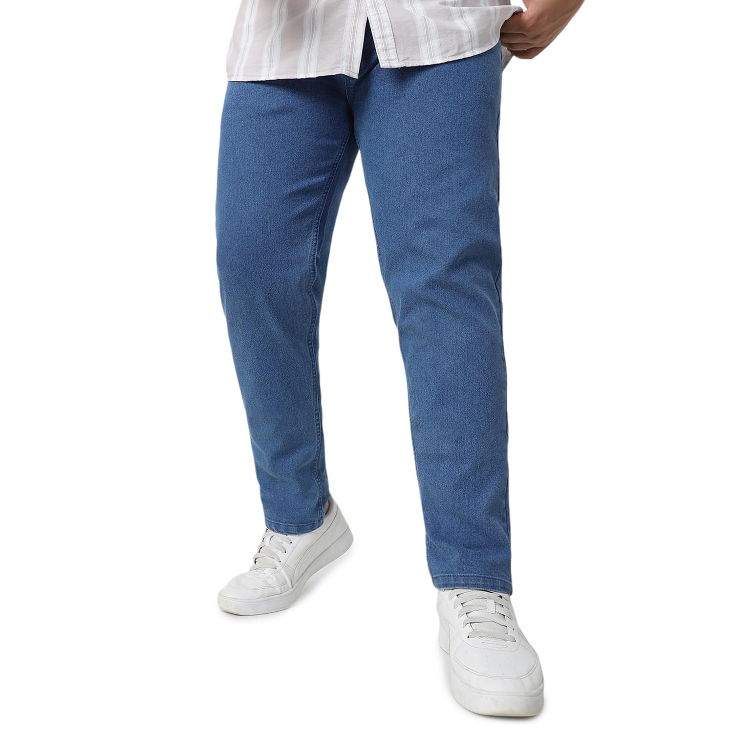 Men's Regular Fit Mid Rise Solid Jeans Stretchable