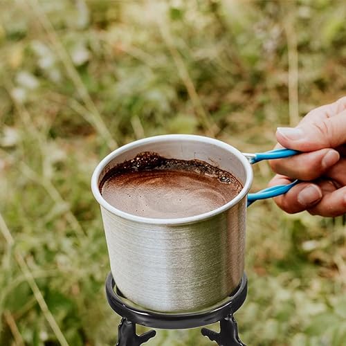 Miniatura 2 de DECHOUS 2 unids estante para olla de café de hierro inoxidable negro soporte redondo estufa olla soporte para cocina