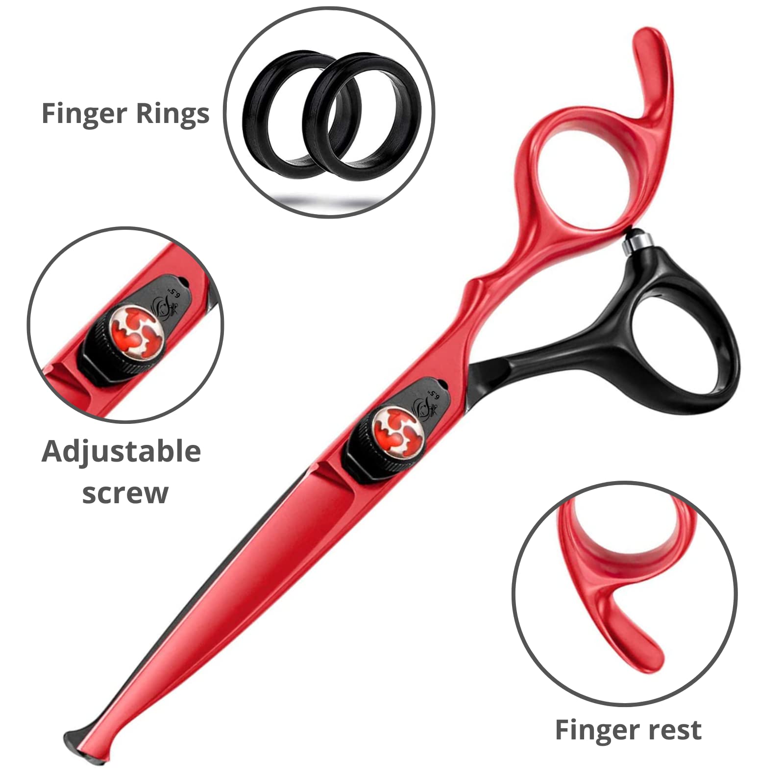 Glamified Glam 6.5” Hairdressing Scissors for Kids, Safety Round Tips, 6 Inch - Image 2
