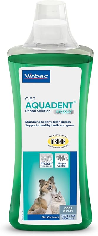 Solução para Cuidados Dentais de Cães e Gatos C.E.T. Aquadent Fr3sh Virbac 500 mL