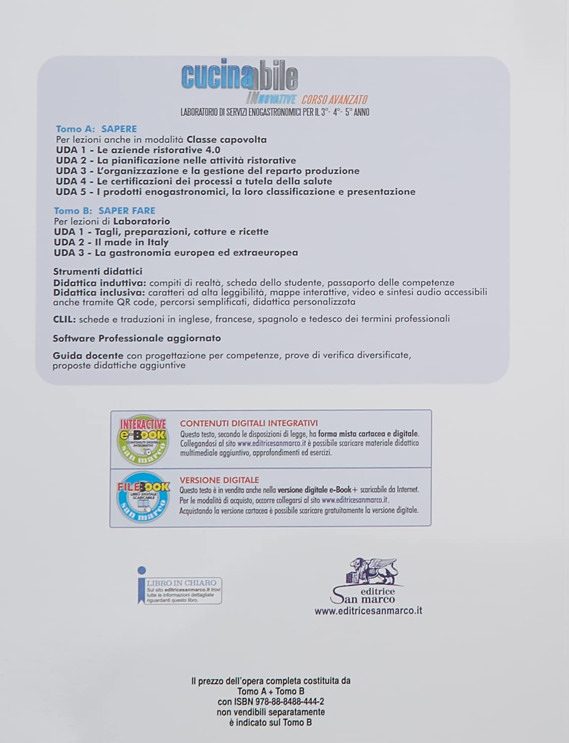 Cucinabile innovative. Corso avanzato. Laboratorio di servizi enogastronomici. Per il 3°, 4° e 5° anno degli Ist. professionali. Con e-book. Con espansione online. Sapere-Saper fare (Vol. A-B)