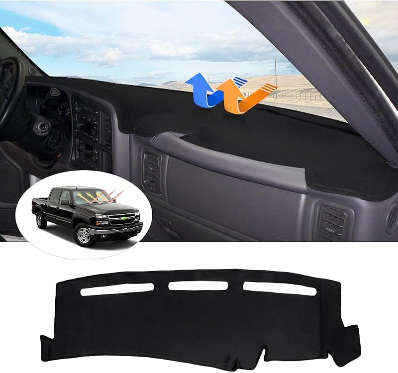 Cartist Dash Cover Compatible with GMC Sierra/Chevy Chevrolet Silverado 1999-2006, GMC Yukon XL/Chevy Suburban Tahoe Avalanche 2000-2006 Dashboard Cover Mat Non-Slip Pad Carpet Sunshield Protector