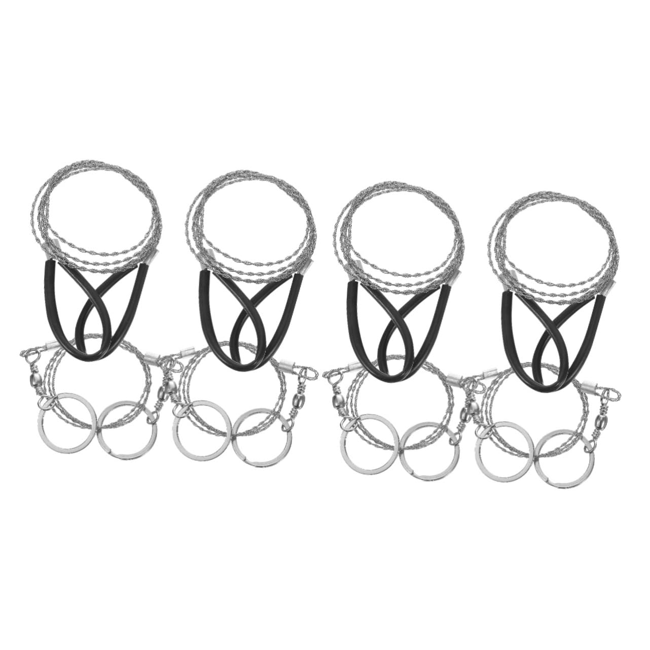 Sosoport 2sets Hand Held Chainsaw Survival Pocket Saw Rope Chainsaw for Outdoor 4pcs*2