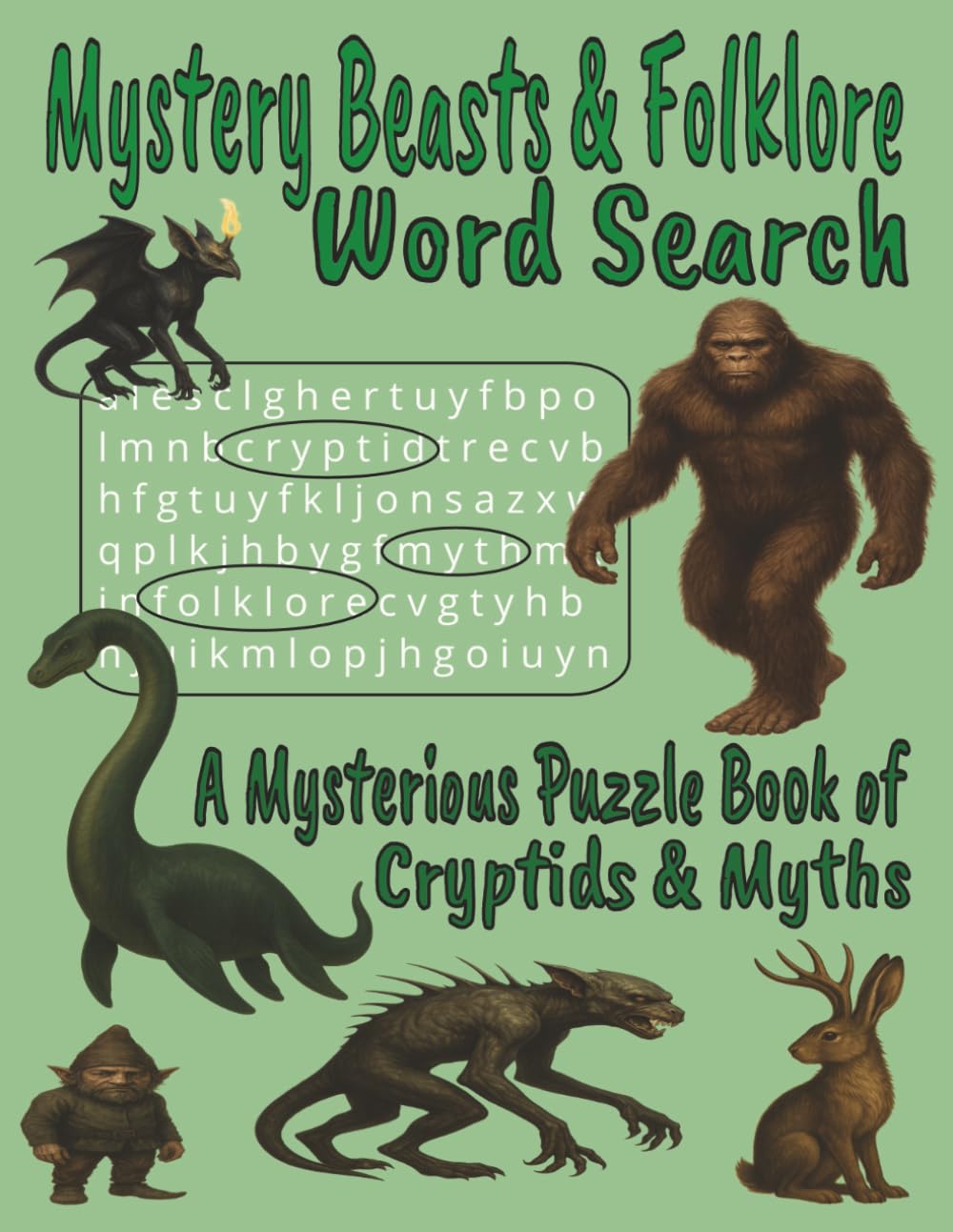 Mystery Beasts & Folklore word search: A Mysterious puzzle book of Cryptids & Myths