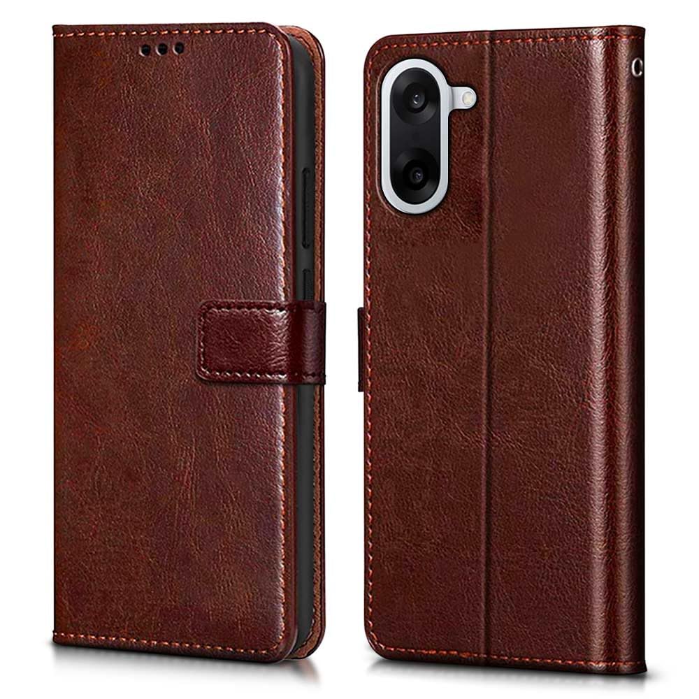 WOW IMAGINE Shock Proof Flip Cover Back Case Cover for 1+ OnePlus Nord CE 5 5G (Flexible | Leather Finish | Card Pockets Wallet & Stand | Chestnut Brown) WOW IMAGINE Shock Proof Flip Cover Back Case Cover for 1+ OnePlus Nord CE 5 5G (Flexible | Leather Finish | Card Pockets Wallet & Stand | Chestnut Brown)