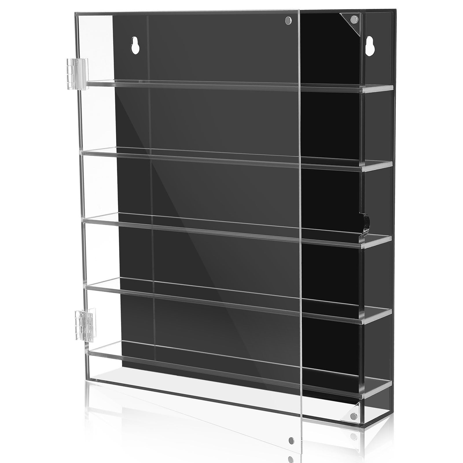 Vitrina de Acrílico Negro para Exhibición de Figuras y Colecciones, Resistente y Estable, Adecuado para Montaje en Pared o Uso en Mesa
