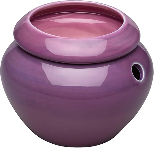 Miniatura 7 de Maryland China Company Maceta de riego automático en forma de urna de apertura de 3.75 pulgadas color morado tricolor