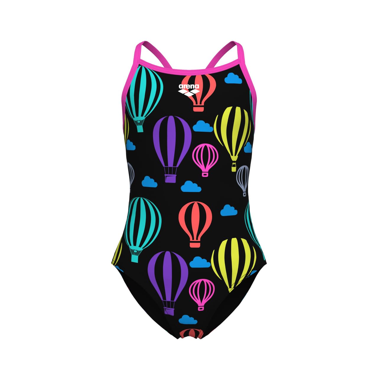 ARENA Costume da bagno intero da bambina, con palloncini, leggero e a goccia sulla schiena