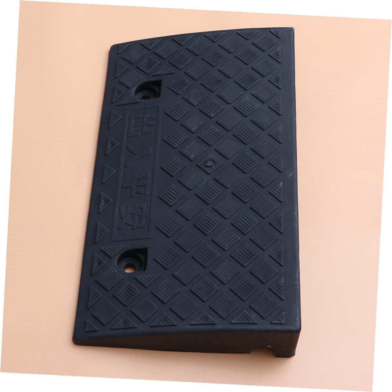 Plastic Curb Ramp 50x27x9cm Black Rubber Triangle Loading Ramp for Driveway Sidewalk Dock Use