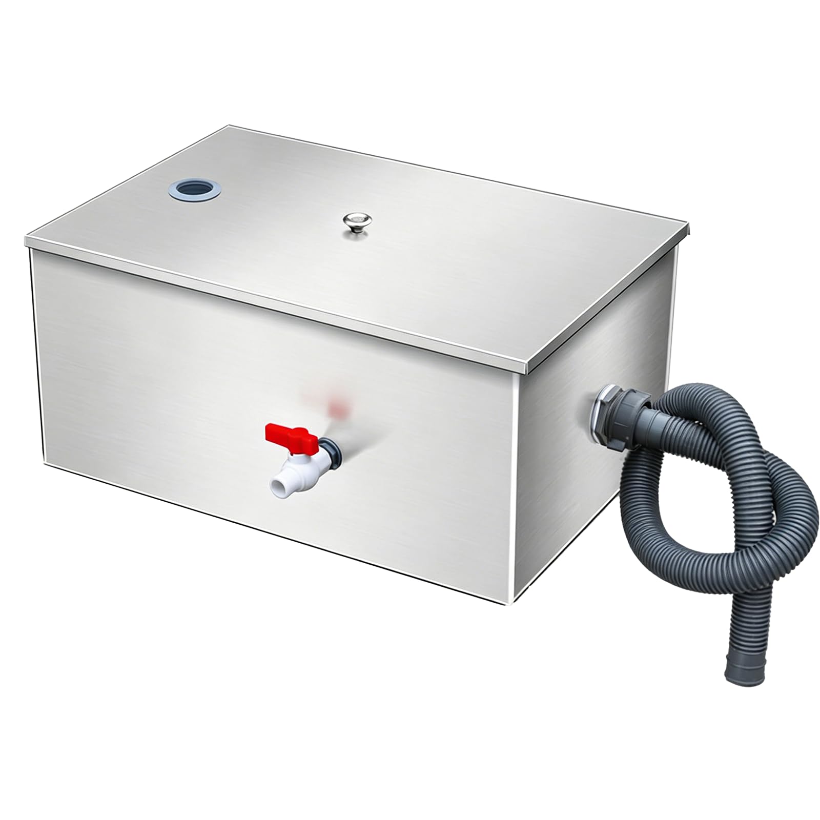 Separador de grasa de acero inoxidable 36L para cocina y restaurante | Con filtro de cuatro pasos, 40 x 30 x 30 cm, compacto y eficaz contra la grasa