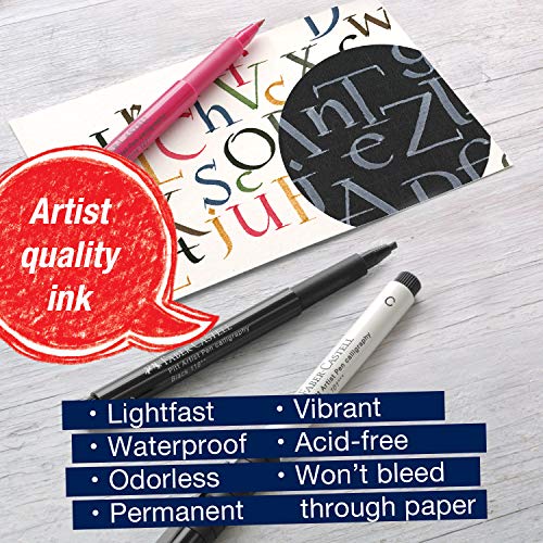 Image of Faber Castell Creative Studio Pitt Calligraphy Pens 6 /Pkg-Multi Color