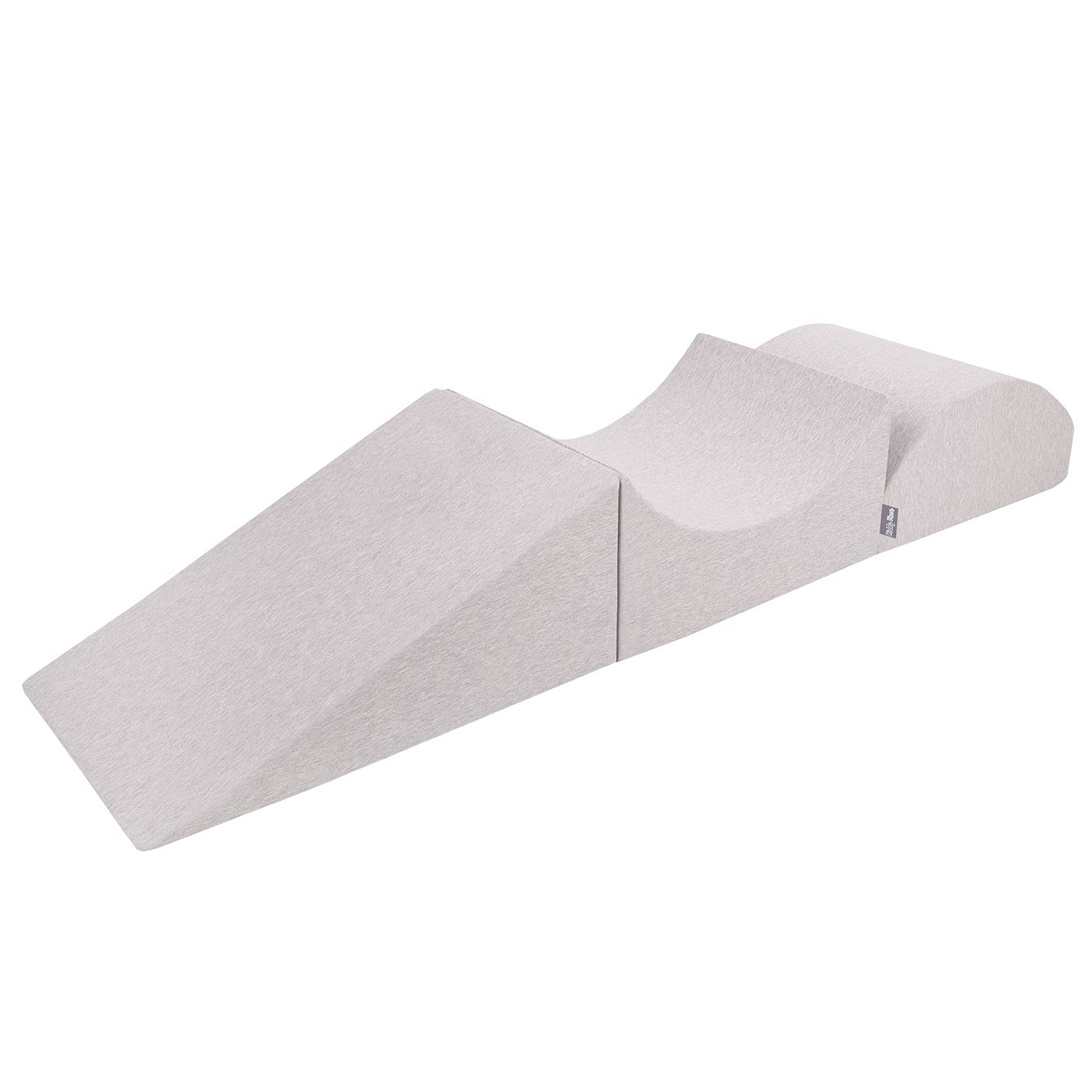 KiddyMoon Foam Playground For Kids Obstacle Course For Children Montessori Toy For Babies Soft Construction Blocks Element, Wedge/Ramp/Halfshaft, Made In The EU, Lightgrey:- — image 1