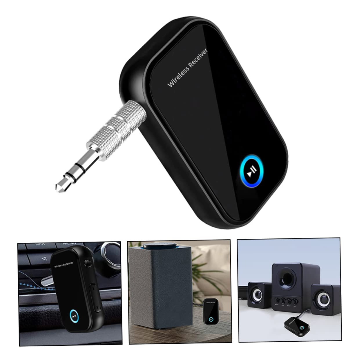 Mikikit 3st Adapter Drahtloses Übertragungsgerät Auto-Audio-Sender Drahtloser Sender Audioempfänger 5.0 Plastik HiFi Kabellos -Stick