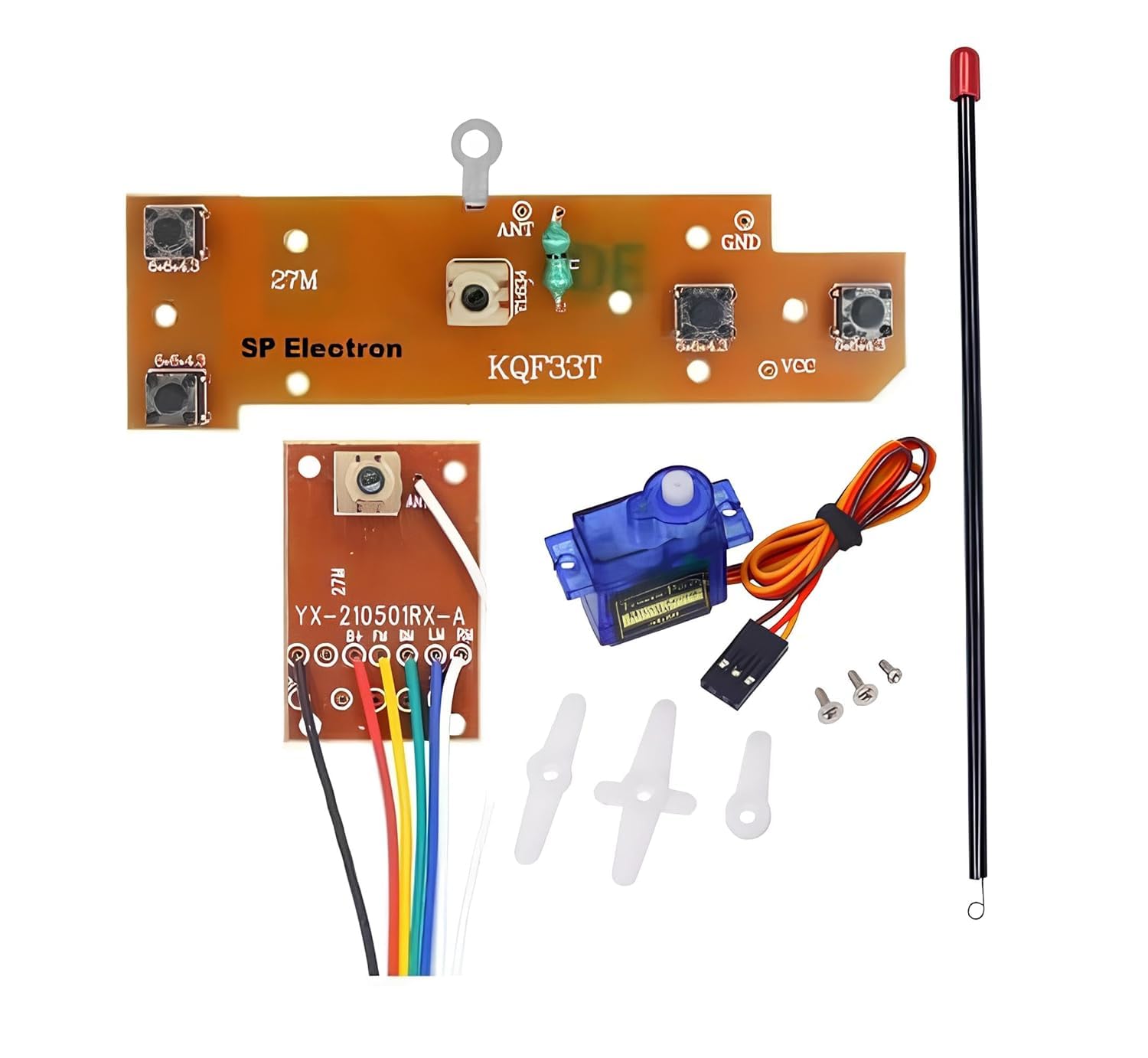Plastic Croptronia 4CH RC Remote Control 27Mhz Circuit PCB Transmitter & Receiver Board With Antenna Radio System With SG90 Micro Digital Servo Motor For RC Car Robot Toys-image-23
