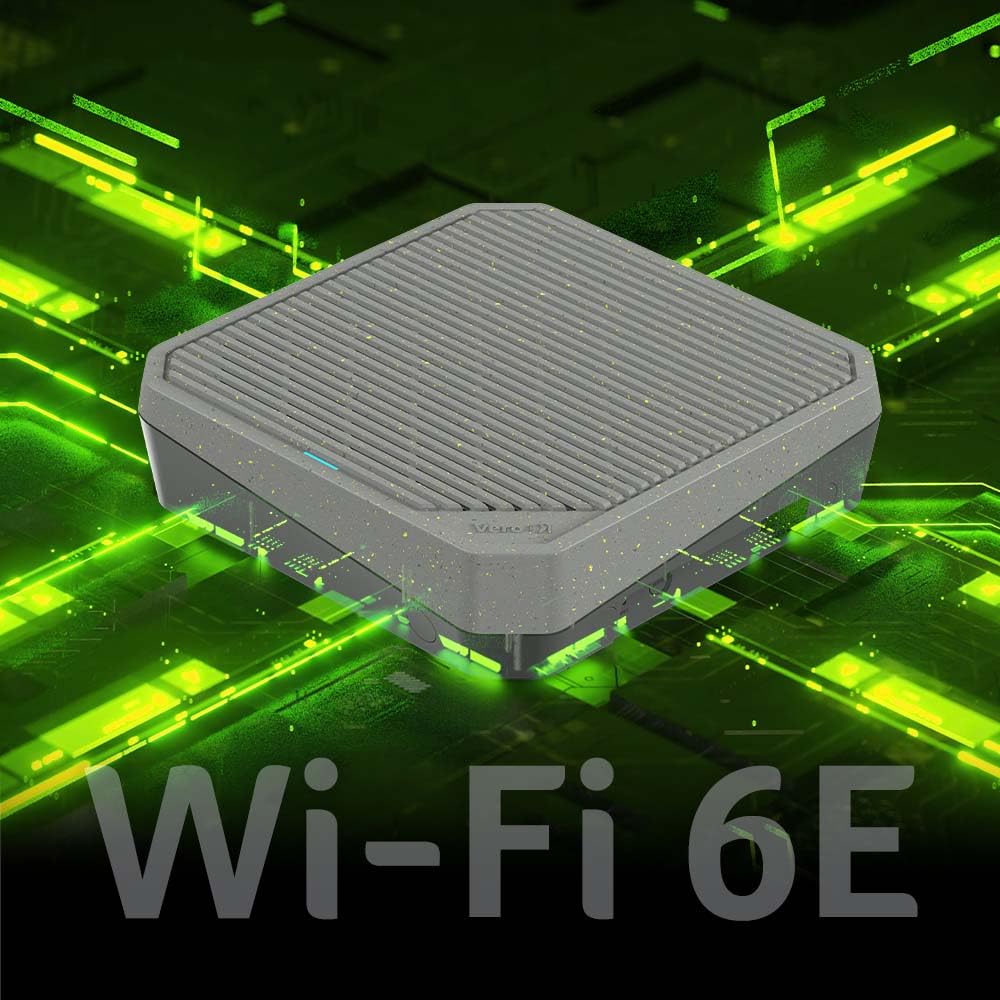 Acer Connect Vero W6m Wi-Fi 6E Mesh Router | Tri Band AXE7800 (2,4 GHz/5 GHz/6 GHz) | Velocità Gigabit (fino a 7,8 Gbps) | Connettività ottimizzata per PC o console | 30% riciclato post-consumo