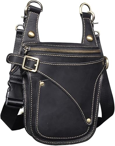 Miniatura 4 de Riñonera de cuero para hombres y mujeres, cinturón multiusos para motocicleta, bicicleta, deportes al aire libre, táctica, ciclismo, equitación,