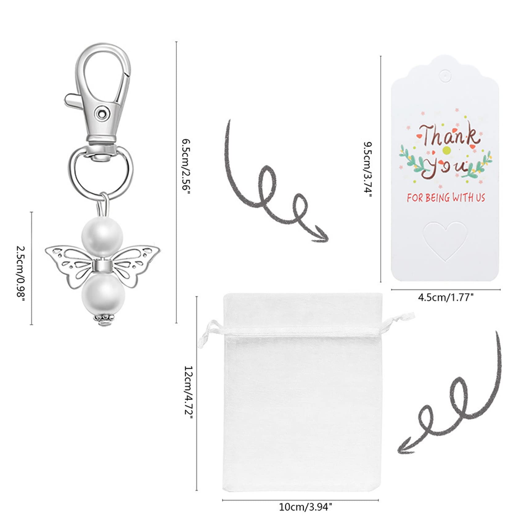 Llaveros de 90 piezas, diseño de baptismo, ducha, boda, invitado, boda, decoración de fiesta, Navidad, decoración