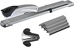Stapler longue portée, avec 2000 Agrafes & Remorqueur bande pleine, 20-25 Capacité de feuille, avec règle intégrée et guide de verrouillage réglable papier, bleu