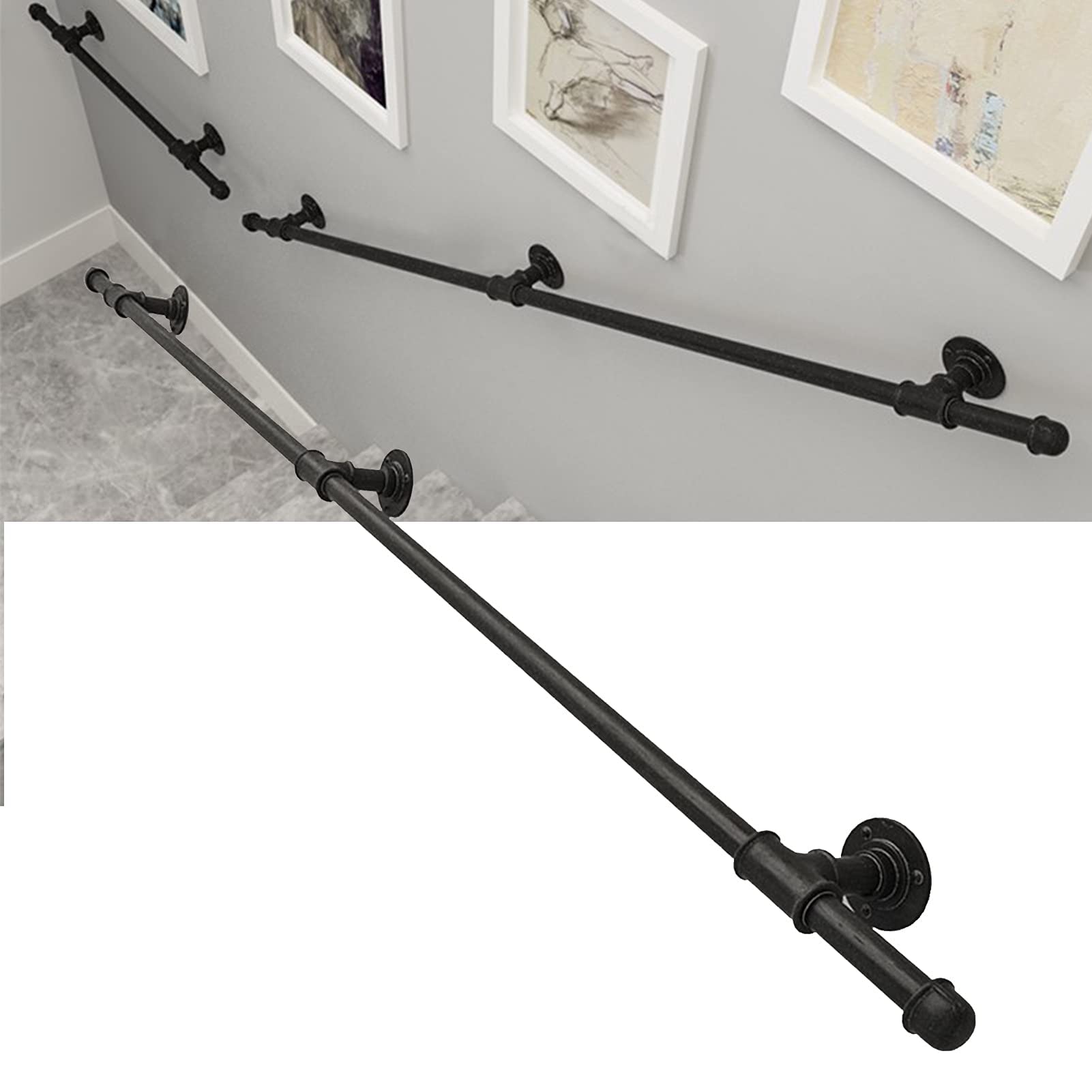 Buy FMOGQ Stair Handrail For Walls Staircase Railing Brackets Black