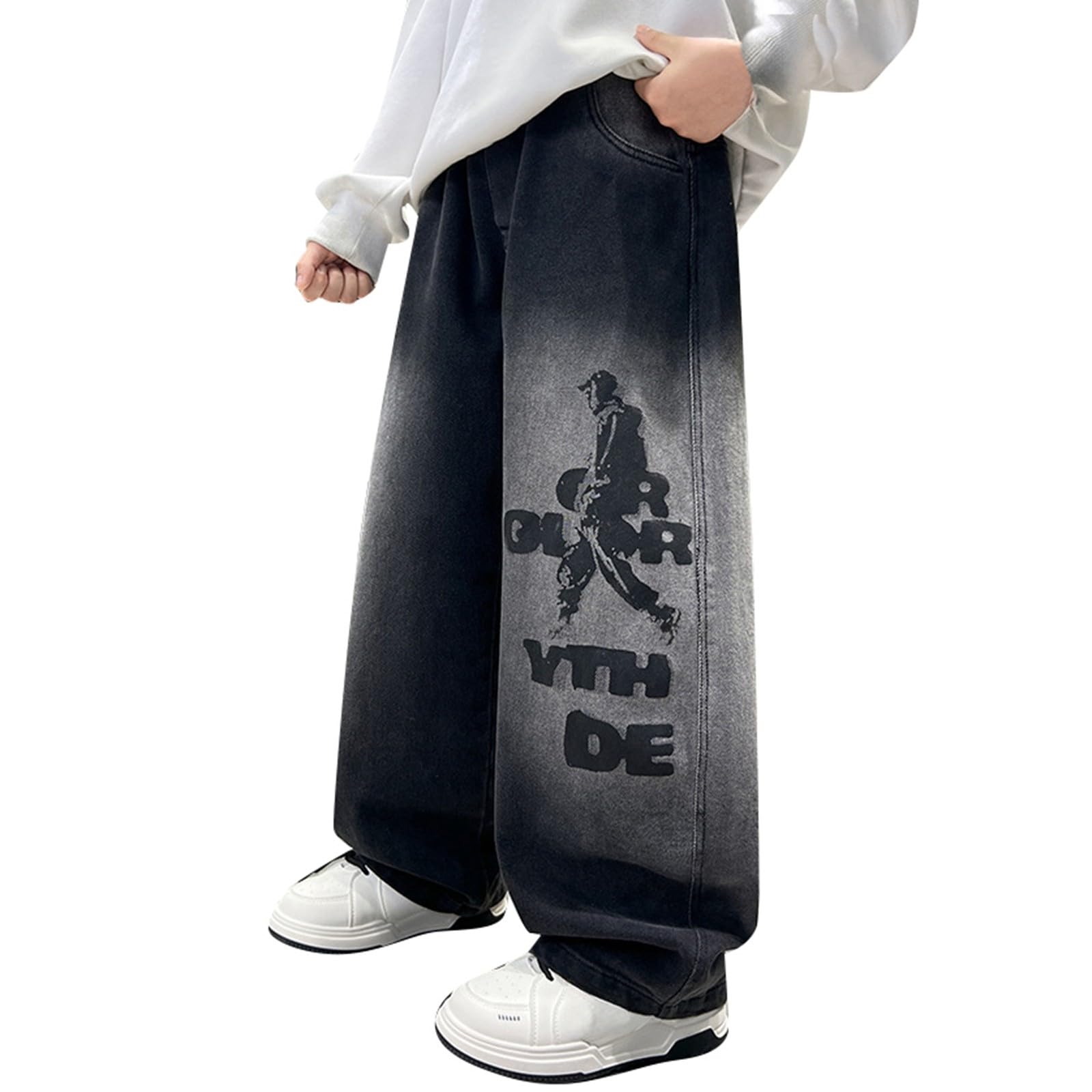 Vaqueros Niño 5-13 Años Ancho Pantalon Vaquero Adolescentes Chico Elasticos Rectos Vintage Hippies Streetwear Jeans Pantalones Vaqueros Cargo Denim Holgados Otoño 2026