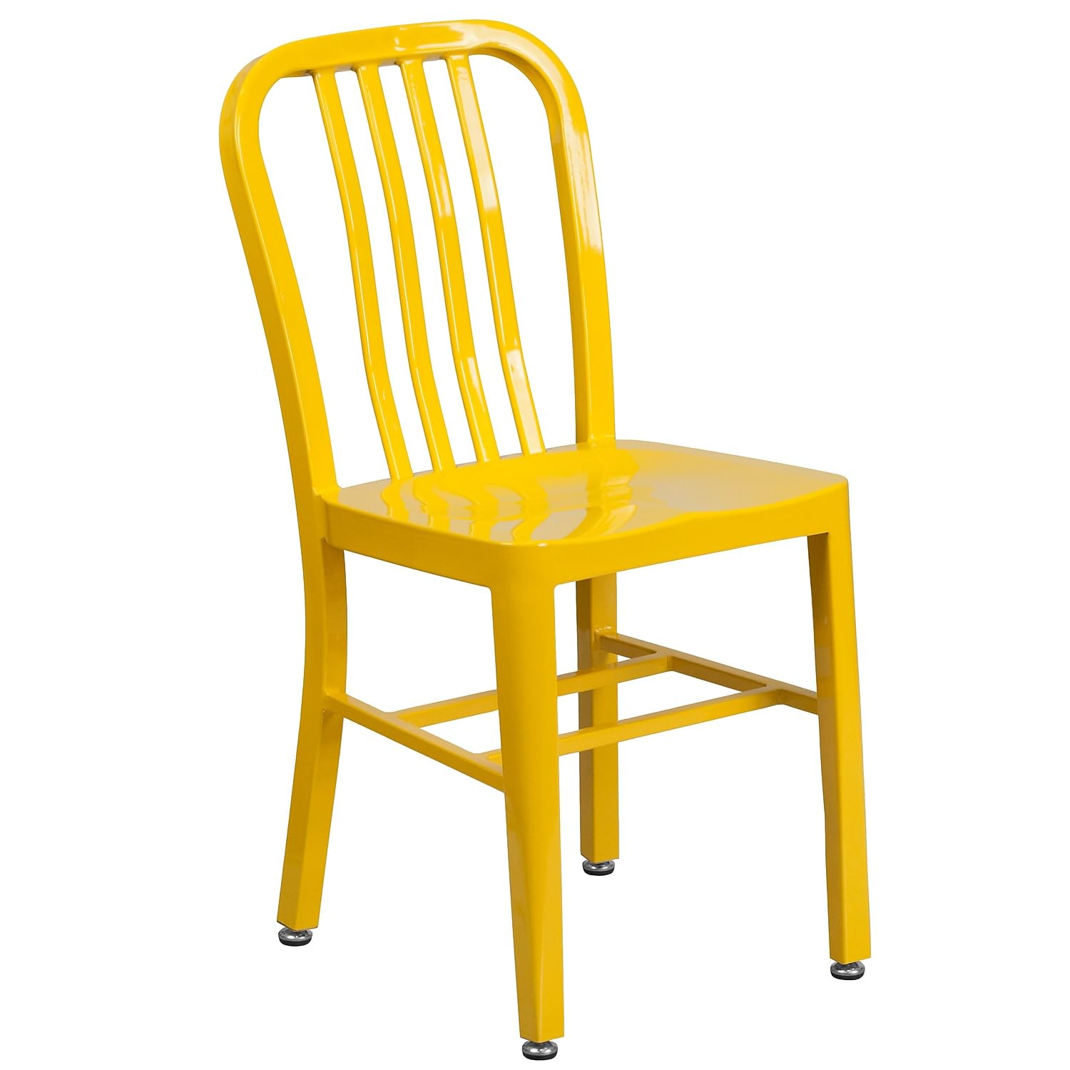 Flash Furniture Commercial Grade Yellow Metal Indoor-Outdoor Chair