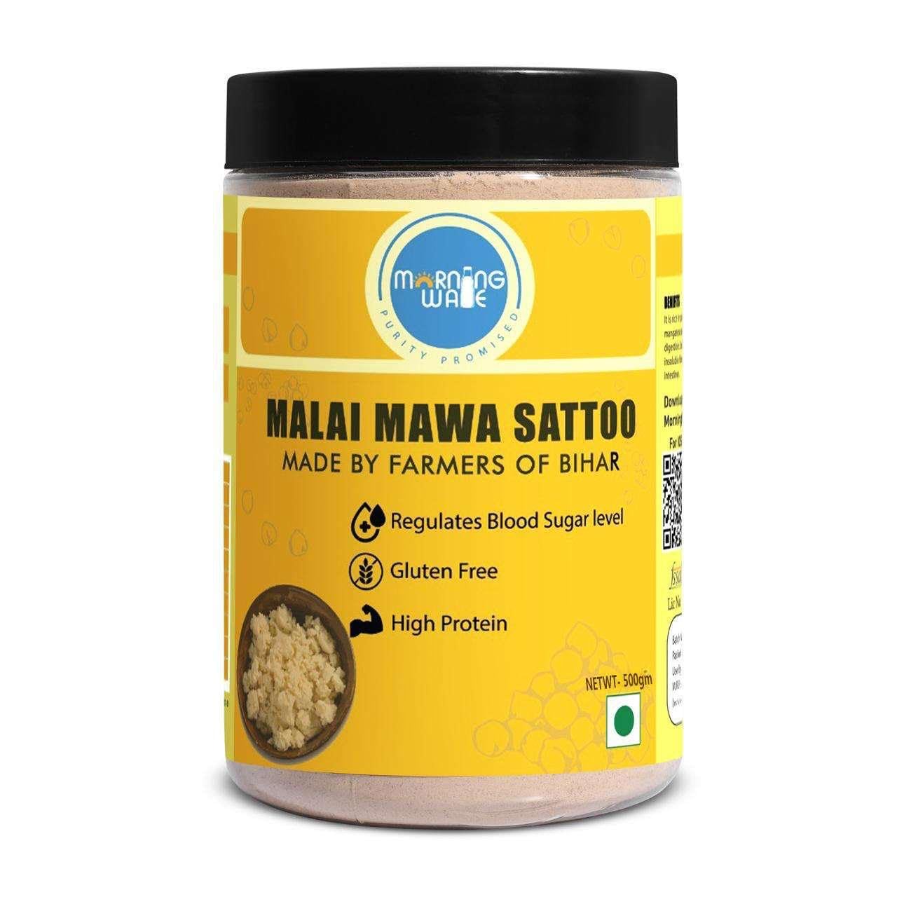 MORNINGWALE - Malai Mawa Sattu 500gm I Flavoured Sattu Powder | 100% Natural & Gluten Free I Nutritious, Flavorful & Versatile